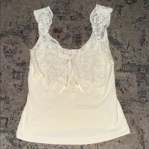 Banana Republic Ivory Lace Tank Top